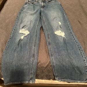 Women's Blue Distressed Jeans